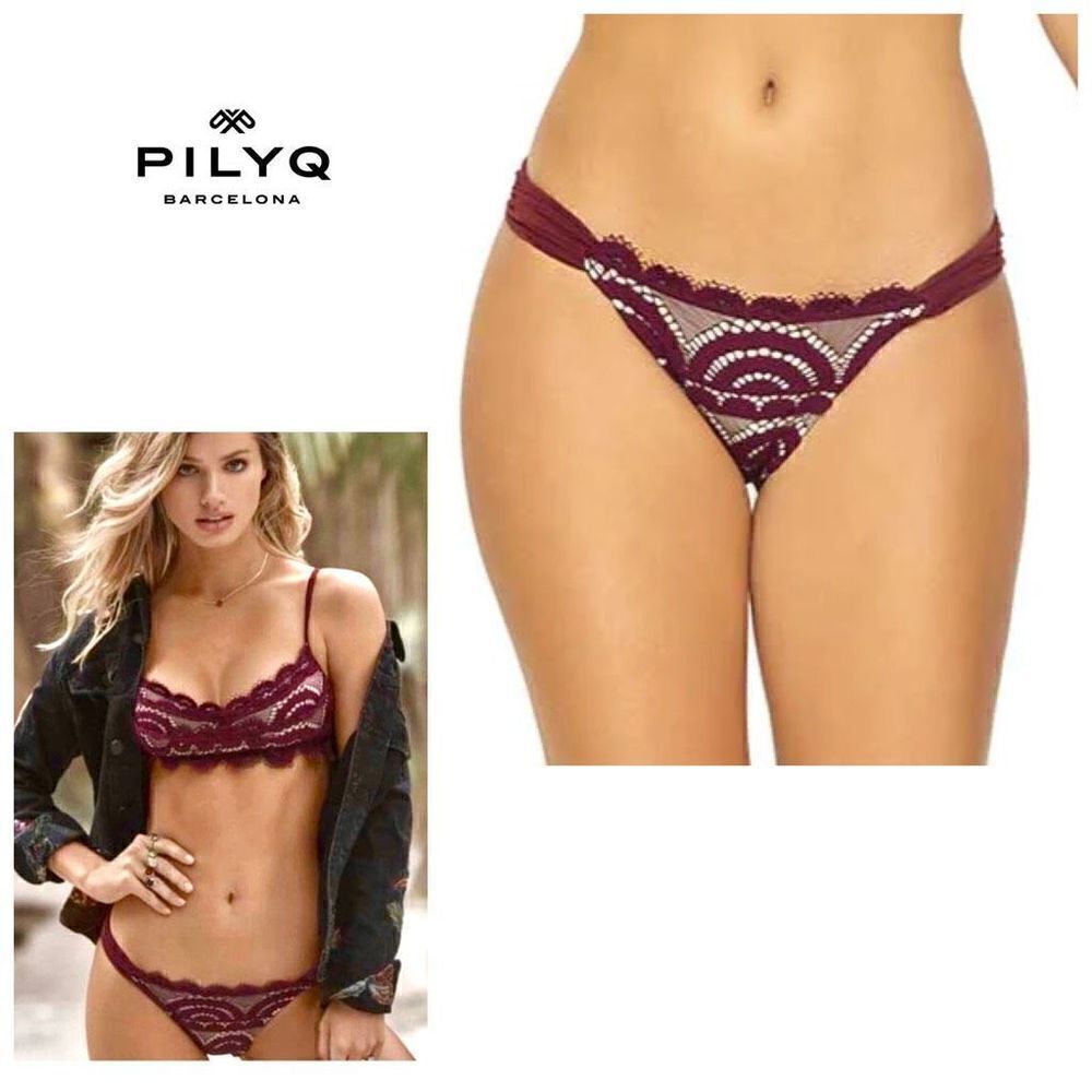 New. Pilyq Vino lace fanned bikini Bottom.  Small. Retails $89